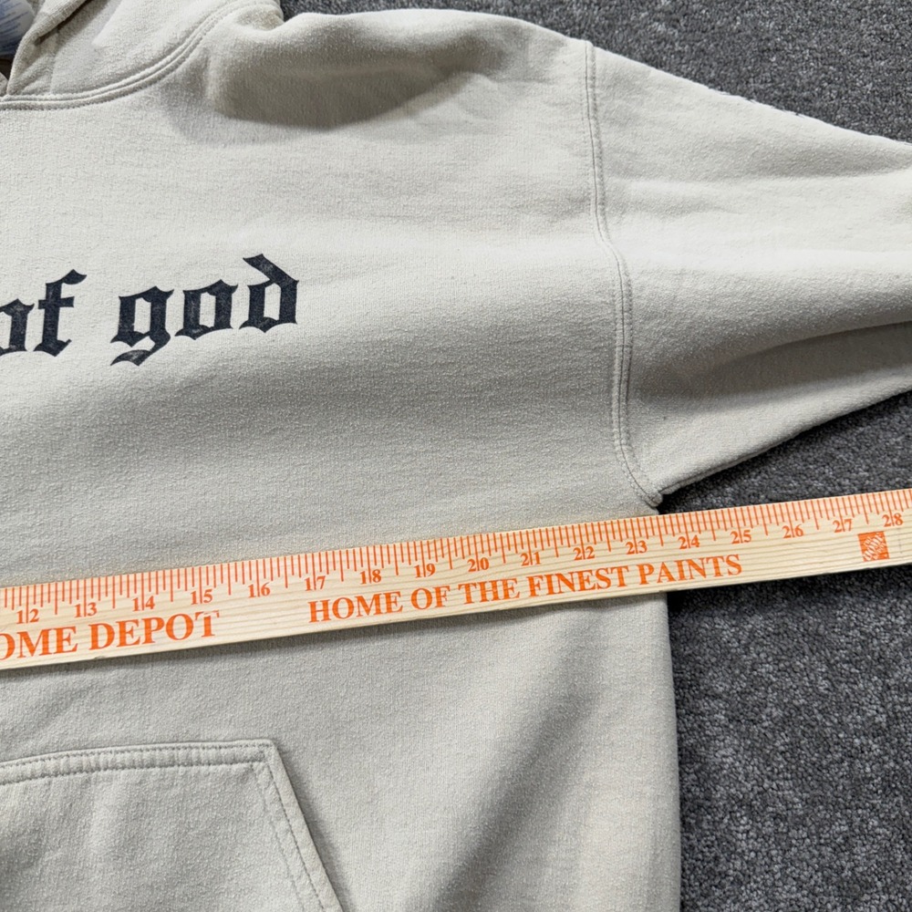 Fear of God Hoodie Mens‎ Large Sand Beige Sandcastle Kings Gothic Graphic Fleece - Picture 6 of 11